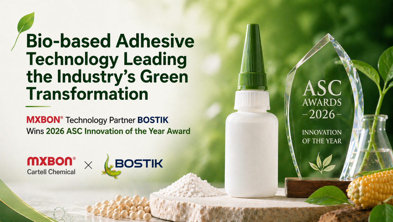 mxbon® technology partner bostik wins 2026 asc innovation award advancing bio-based adhesive technology